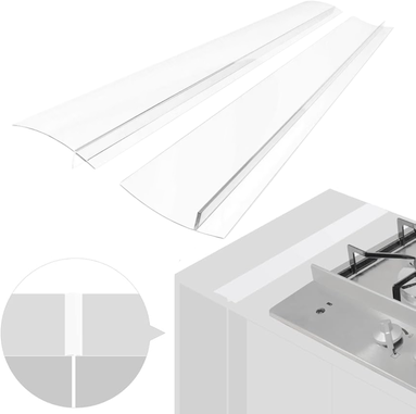 KitchenCuration Silicone Stove Counter Gap Cover Best Fit For Kitchen Cracks Clear