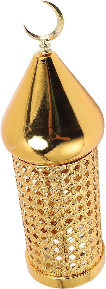 Handgemaakte decoratieve windlamp in goud voor een romantische sfeer