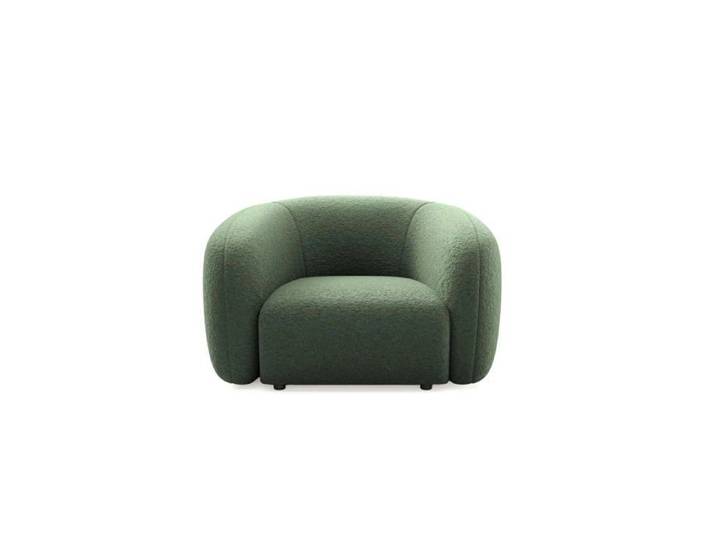 BAHIA - Fauteuil tissu bouclette - Vert