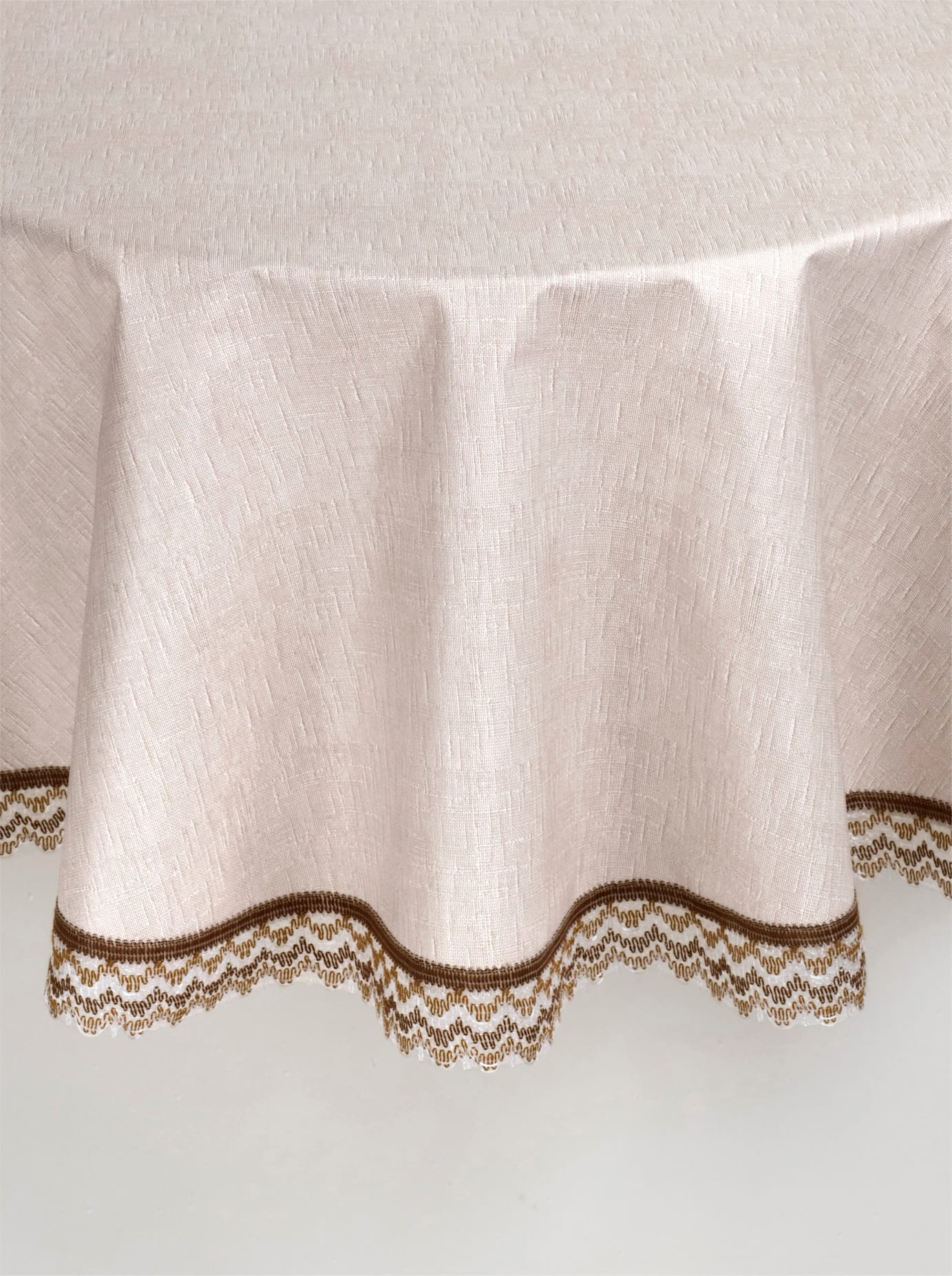 Tischdecke Gr. 4, beige (natur), Ø:160cm, Tischdecken, Tischdecke natur Ø 160cm, eckig
