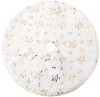 Inspired Deals Christmas Tree Skirt With Gold Pentagram Non Slip Christmas Tree Mat gold Pentagram