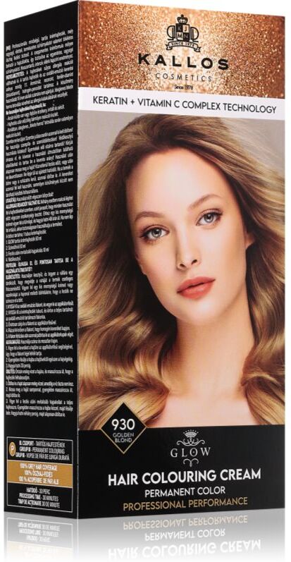 Kallos Glow Lasting Cream Colour coloration cheveux permanente teinte Golden Blond 60 ml