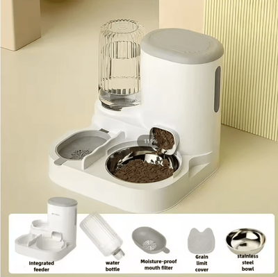 Inspire Curations AquaFeast 2 in 1 Automatic Pet Feeder & Water Dispenser Bowl package B