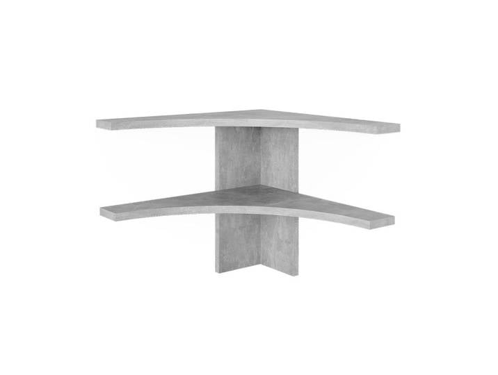 Vicco Eckregal Roman Beton 43.5 x 37 cm, Grau, 2 Fächer, Formgebogen, 43.5x37x43.5 cm, Wohnzimmer, Regale, Bücherregale