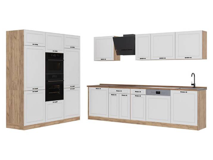 Cuisine Vicco R-Line Blanc campagne/Chêne doré 180cm plan de travail Chêne doré\, Model 67783