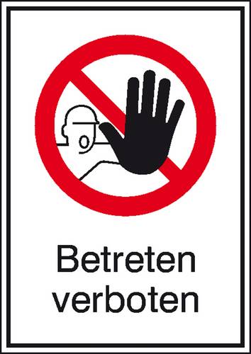 Verbotsschild Betreten verboten, Hygiene und Abstand Aluminium (B x H) 525mm x 742mm DIN 4844-2 1St.