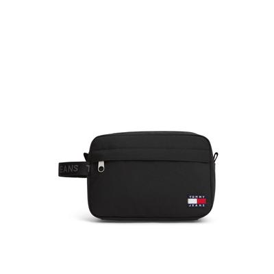 Kulturbeutel TOMMY JEANS "TJM ESS DAILY WASHBAG", Damen, Gr. B/H/T: 22cm x 15cm x 8cm, schwarz, Textil, Taschen Kulturbeutel, Unisex Waschbeutel, Minibag für Reisen super geeignet