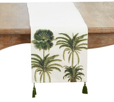 "Saro Lifestyle Palm Tree Table Runner - 13""x72"""