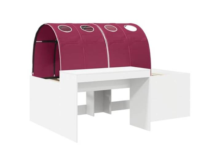 KTHLBRH Bett mit 3 Teilen Eiche handgefertigt und rot Technisches Holz, minimalistisches Design, 2 Zubehörteile inklusive, Verwendung im Innenbereich