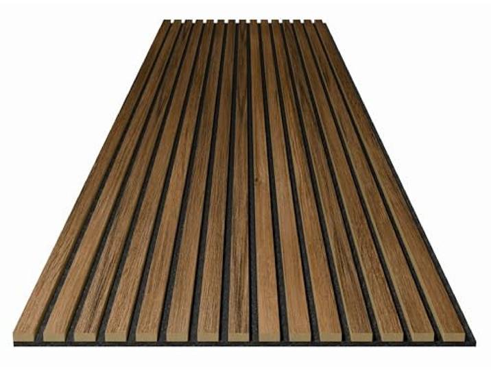 Premium Akustikpaneele Holz je 250x60cm - 1,5 m² - Premium Echtholz-Furnier (Eiche) & Akustik-Filz (Schwarz) Wandverkleidung, Schalldämmung, Eiche rustikal