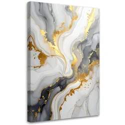 BILD auf Leinwand, Grau goldene Abstrakt Marmor Glamour
