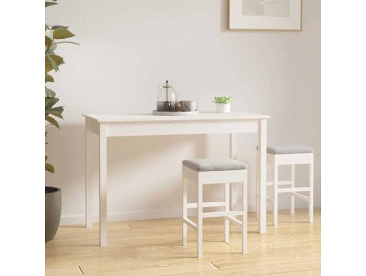 TEKGHUT Esstisch Weiß 110x55x75 cm Massivholz Kiefer Küchentisch Holztisch Massivholz Kiefer, weiß lackiert, stabiler Holzrahmen, vielseitig als Küchen- oder Restauranttisch nutzbar