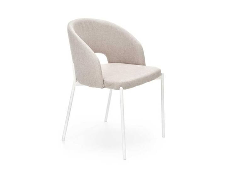 Chaise design en tissu de polyester beige
