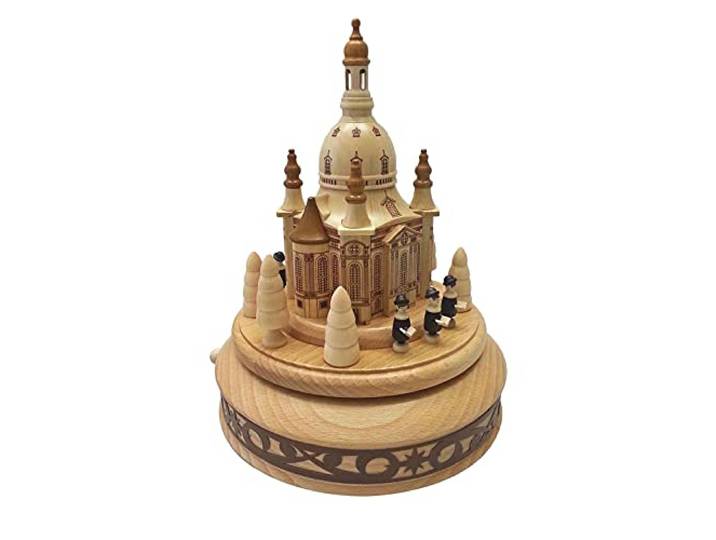 Spieldose Dresdner Frauenkirche und Sängern Erzgebirge Seiffen Holzkunst