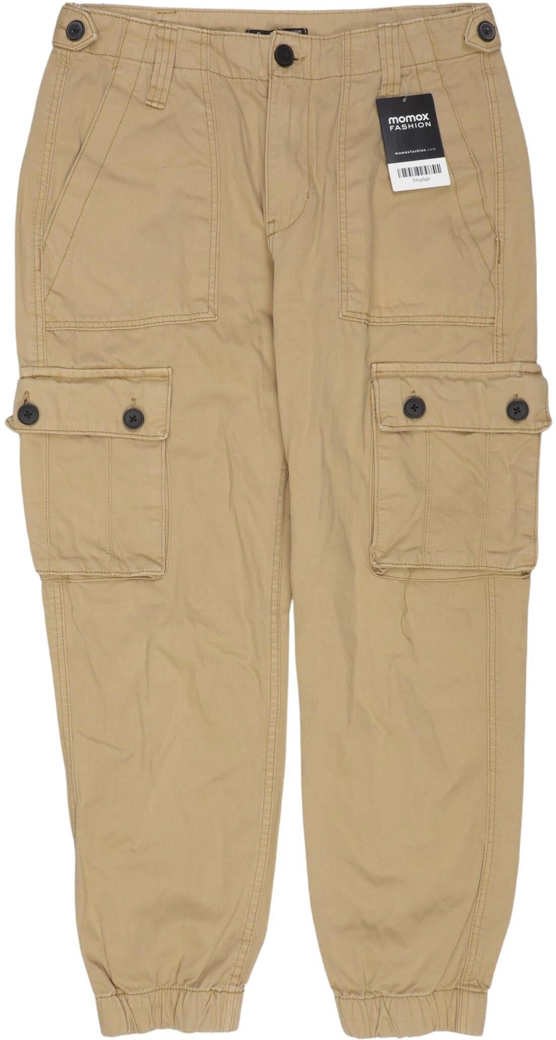 bershka Herren Stoffhose, Beige, Gr. W26, Baumwolle - Second Hand