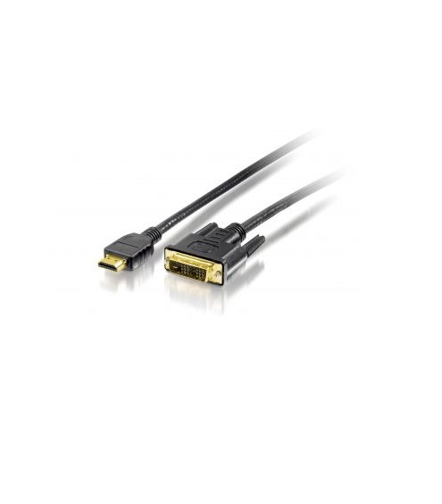 equip 2m HDMI DVI-D Schwarz Videokabel-Adapter Single Link to Adapter Cable 2.0m (119322)
