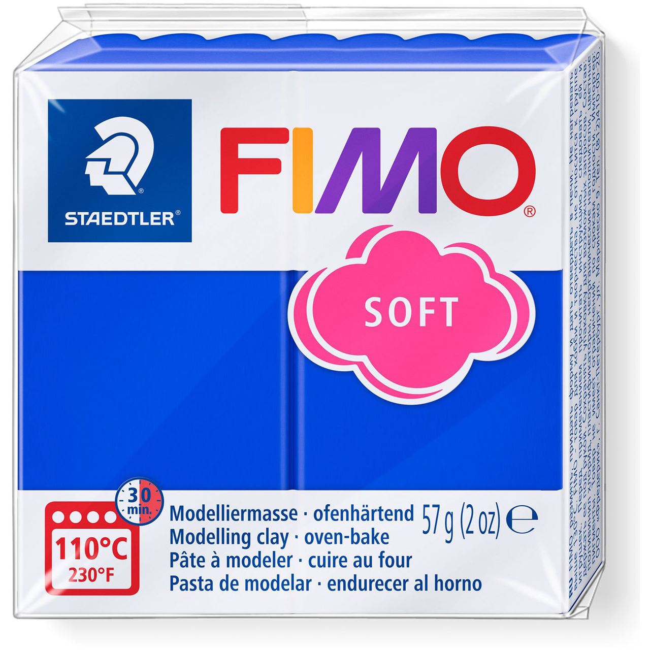 FIMO SOFT Modelliermasse, ofenhärtend, brillantblau, 57 g