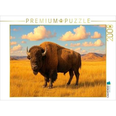 CALVENDO Puzzle König der Prärie: Der amerikanische Bison | 2000 Teile Lege-Größe 90x67cm Foto-Puzzle für glückliche Stunden