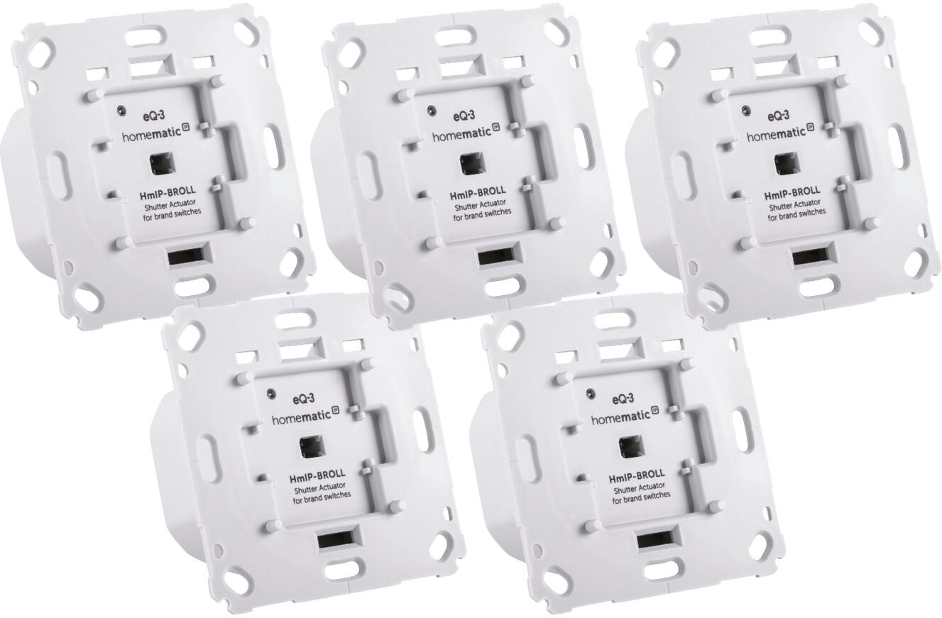 HOMEMATIC IP Smart-Home-Steuerelement "Rollladenaktor für Markenschalter 5er Set", weiß, B:22cm H:14cm T:30cm, Smart-Home-Stationen, Smart-Home-Steuerelement