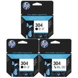 HP, Druckerpatrone, 3x Original 304 Tinte Patronen DESKJET 2620 2630 2633 3700 3720 3730 3732 Set
