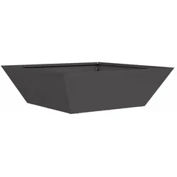 Helloshop26 - Moderner trapezförmiger Pflanzkübel für den Außenbereich 50 x 50 x 15 cm aus schwarzem kaltgewalztem Stahl