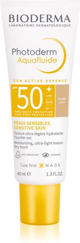 Bioderma Photoderm Aquafluid schützendes getöntes Gesichtsfluid SPF 50+ Farbton Claire 40 ml