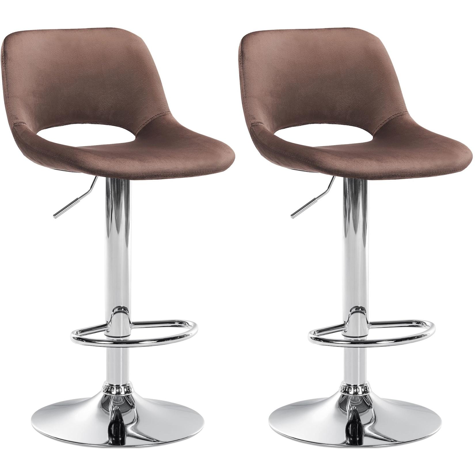 CLP 2er Set Barhocker Camden I Samt-Bezug
