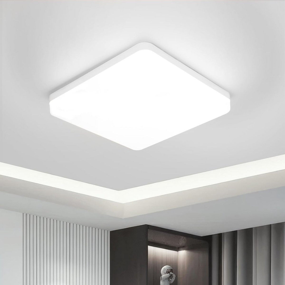 Moderne Vierkante Led-plafondlamp 36W - Neutraal Wit - Geschikt voor Woonkamer, Keuken, Badkamer en Slaapkamer