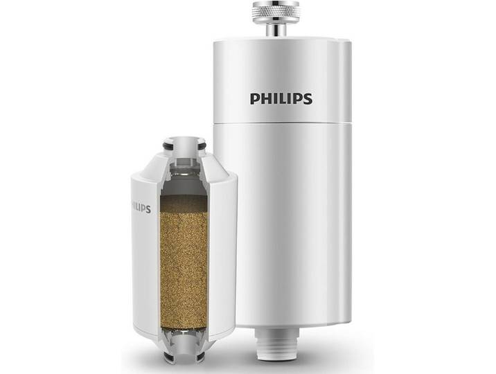 Philips Kalk- und Wasserfilter Water Inline-Duschfilter mit 1 Ersatzkartusche - 50.000 L Kapazität, Zubehör für AWP175, reduziert Chlor um bis zu 99%, passend für Standardschläuche armaturen