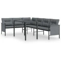 vidaXL 2-tlg. Garten-Essgruppe Anthrazit Stahl