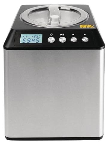 180 W aufrechte Eis- und Sorbetmaschine 2 Liter, Edelstahl, integrierter Gefrierkompressor, antihaftbeschichtete, herausnehmbare Edelstahlschüssel, CM289