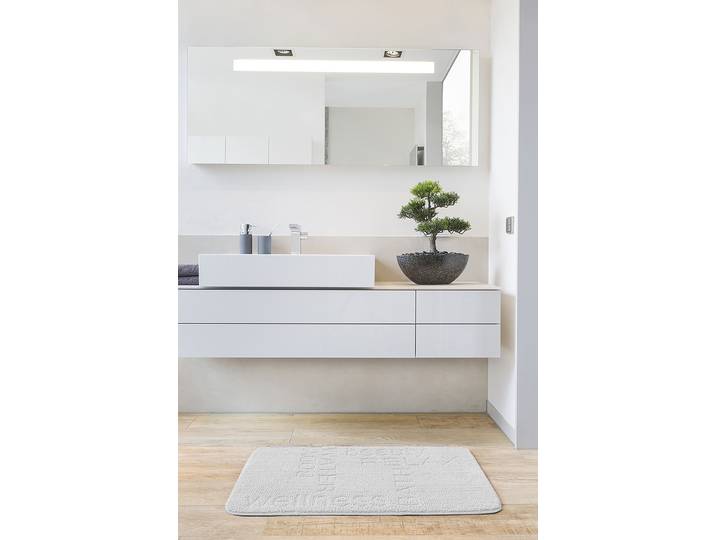 Tapis de bain Feeling 60 x 90cm Blanc/Crème