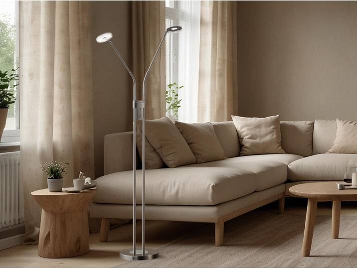 Fischer & Honsel LED Standlampe DENT Silber 150cm