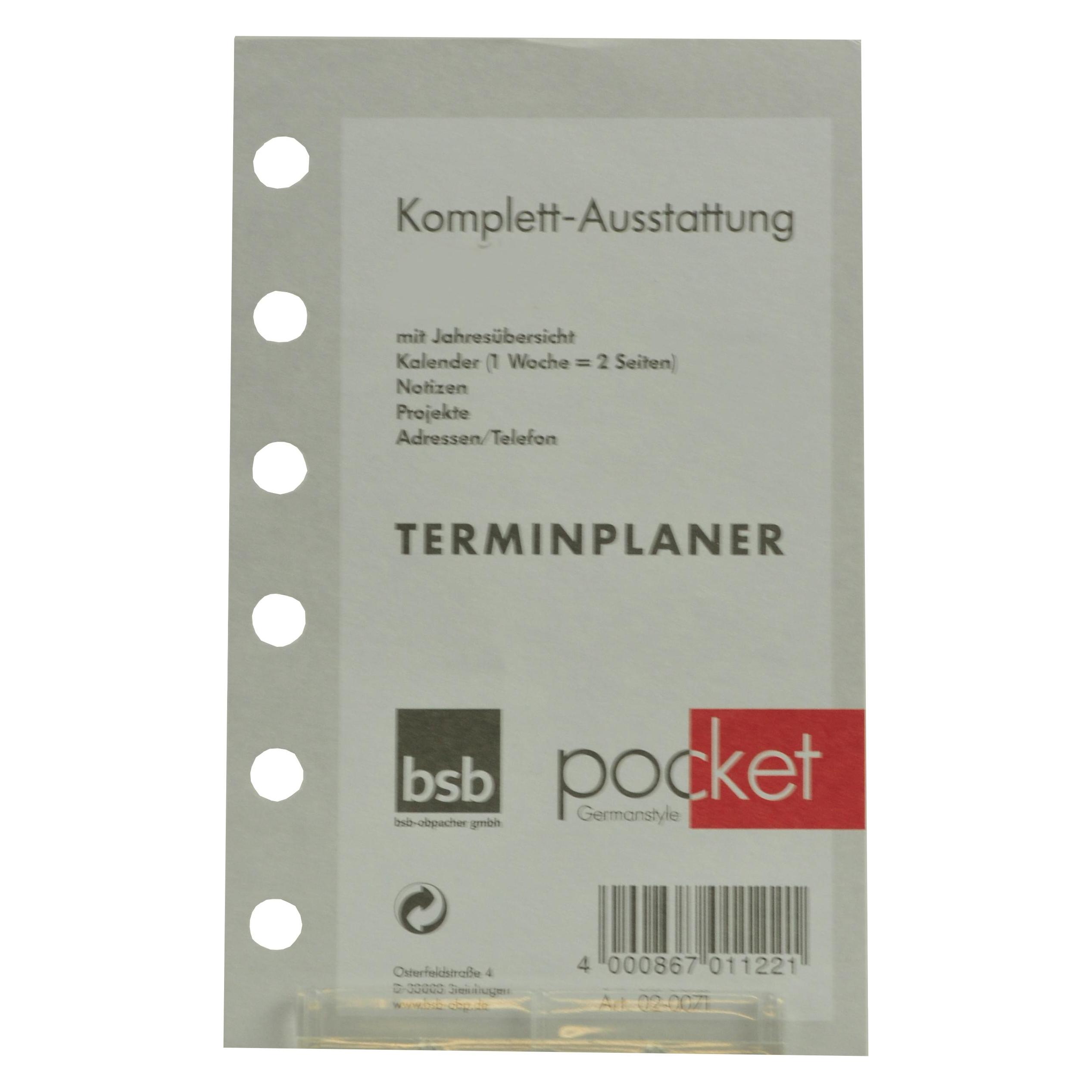 BSB-Obpacher Kalendarium für Timer, Komplettpaket, ca. A7 (A7) (02-0071)