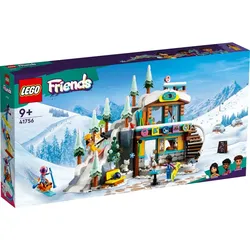 LEGO® Friends 41756 Skipiste und Café, Winter-Set mit Puppen und Tierfigur