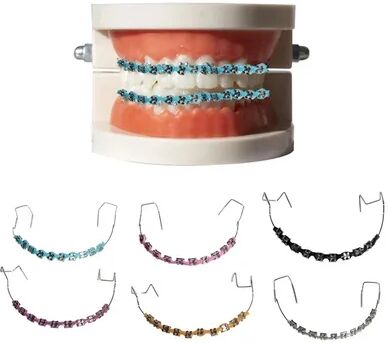 Youfap Market Metal Bracket Fashion Braces, Colorful Temporary Tooth Decoration, High Quality Orthodontic Ligature Ties transparen