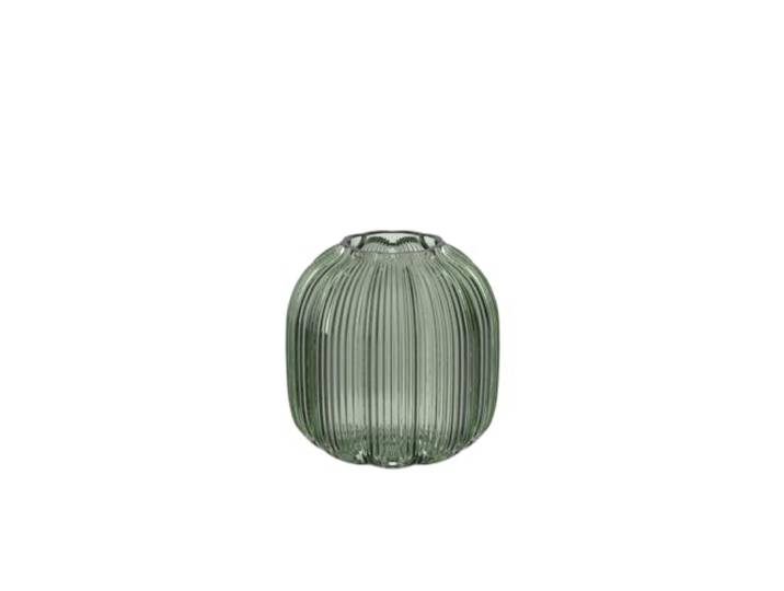 Villeroy & Boch - Fleur Vert Vase 11 cm Grün, Spülmaschinenfest Kleine Tischvase, Home Decor, Blumiges Design, Mundgeblasen, Handgefertigte Glasvase, Deko Wohnung, Glas