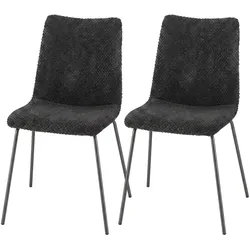 ESSZIMMERSTUHL Samt 100 Polyester Dunkelgrau