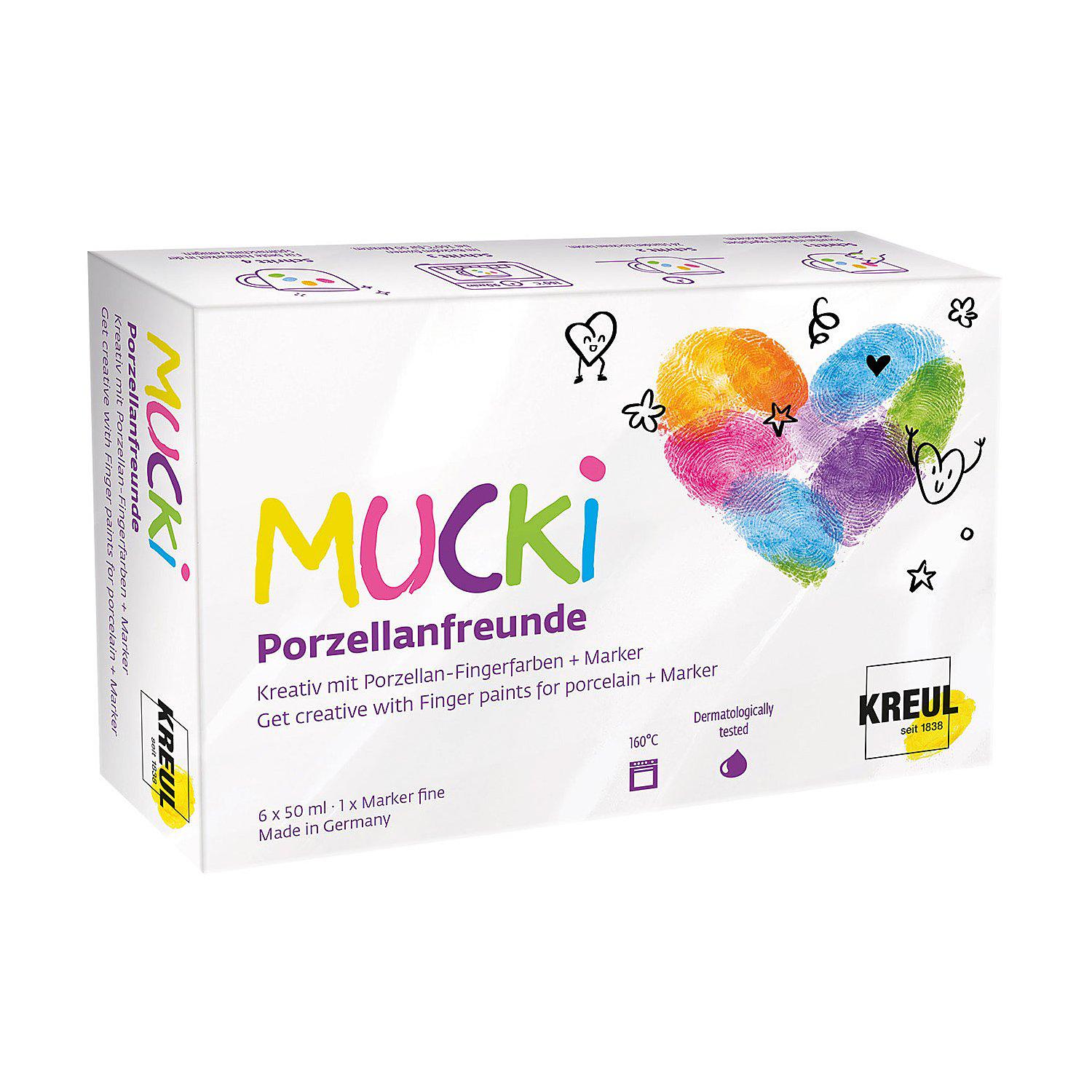 Mucki Porzellan-Fingerfarbe für Glückskinder, 6x 50ml