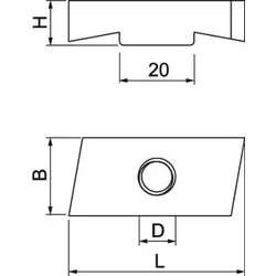 OBO 1147164 Gleitmutter für Profilschiene MS5030 M10 Stahl Zinklamelle MS50SN M10 ZL  - 50 Stück
