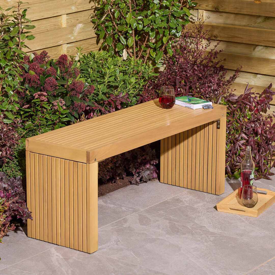 Rowlinson Kyoto Bench Brown 50cm H x 120cm W x 50cm D