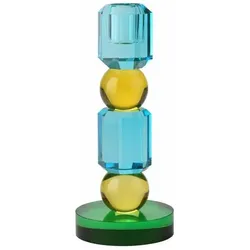 Giftcompany, Kerzenständer, Sari 2 Kugeln, Blau, Gelb, Grün, H 18.5 cm