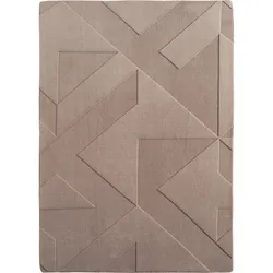 Teppich Kurzflor Geometrisch Modern Waschbar Esszimmer Flur OEKO-TEX Beige 140x200 cm Fußbodenheizung geeignet – LAVAREDO von Kadima Design