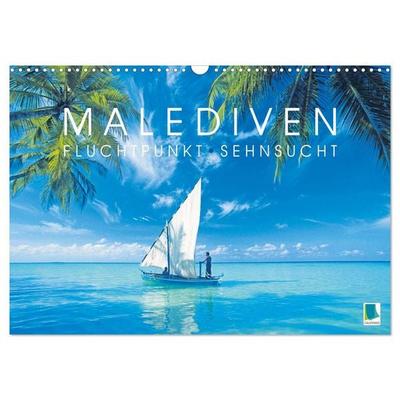 Die Malediven: Fluchtpunkt Sehnsucht (Wandkalender 2027 DIN A3 quer), CALVENDO Monatskalender
