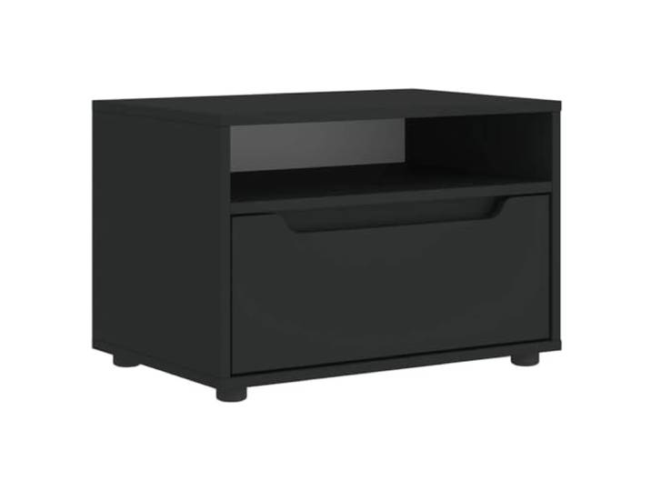 Roanoer TV Lowboard Wandmontage Schwarz 60x40x38 cm Holzwerkstoff Platzsparendes Wand-TV-Board mit Schublade und Fach für dein Wohnzimmer oder Schlafzimmer. Pflegeleichtes Design.