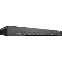 4 Port HDMI 2.0 Splitter, HDMI Splitter schwarz, 18G, mit Audio