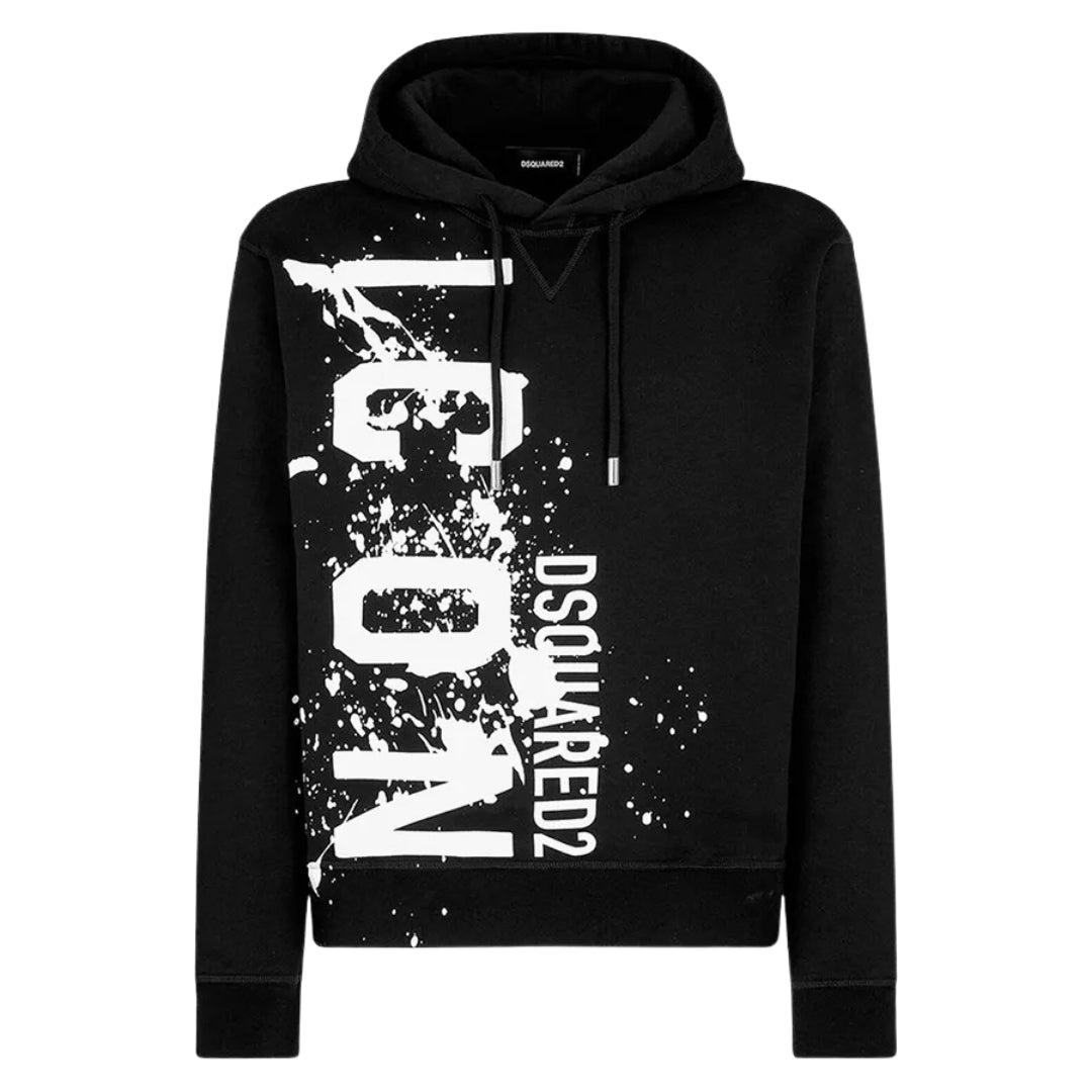 Dsquared2 Cool Fit Icon Splash Logo Zwarte Hoodie
