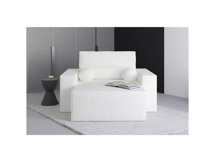 Mid.you Xxl-Sessel Brazil Mini Chaise, Creme, Füllung: Komfortschaum, Silikon, 146x85x162 cm, Stoffauswahl, inklusive Armlehnen, Wohnzimmer, Sessel, XXL-Sessel
