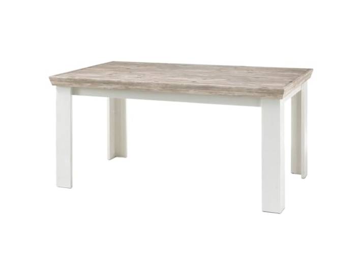Landhaus Esstisch Pinie weiß Tischplatte Oslo Pinie dunkel 160 x 90 cm