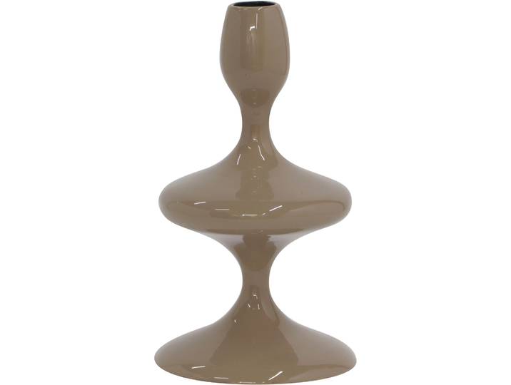 Kerzenhalter MIRRORS AND MORE LAUREEN , beige (warm beige), B:11cm H:19,5cm, Metall, Kerzenhalter, Kerzenhalter, Aussergewöhnliche, moderne Form